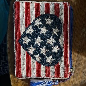 Beaded American Flag Key & Card Holder